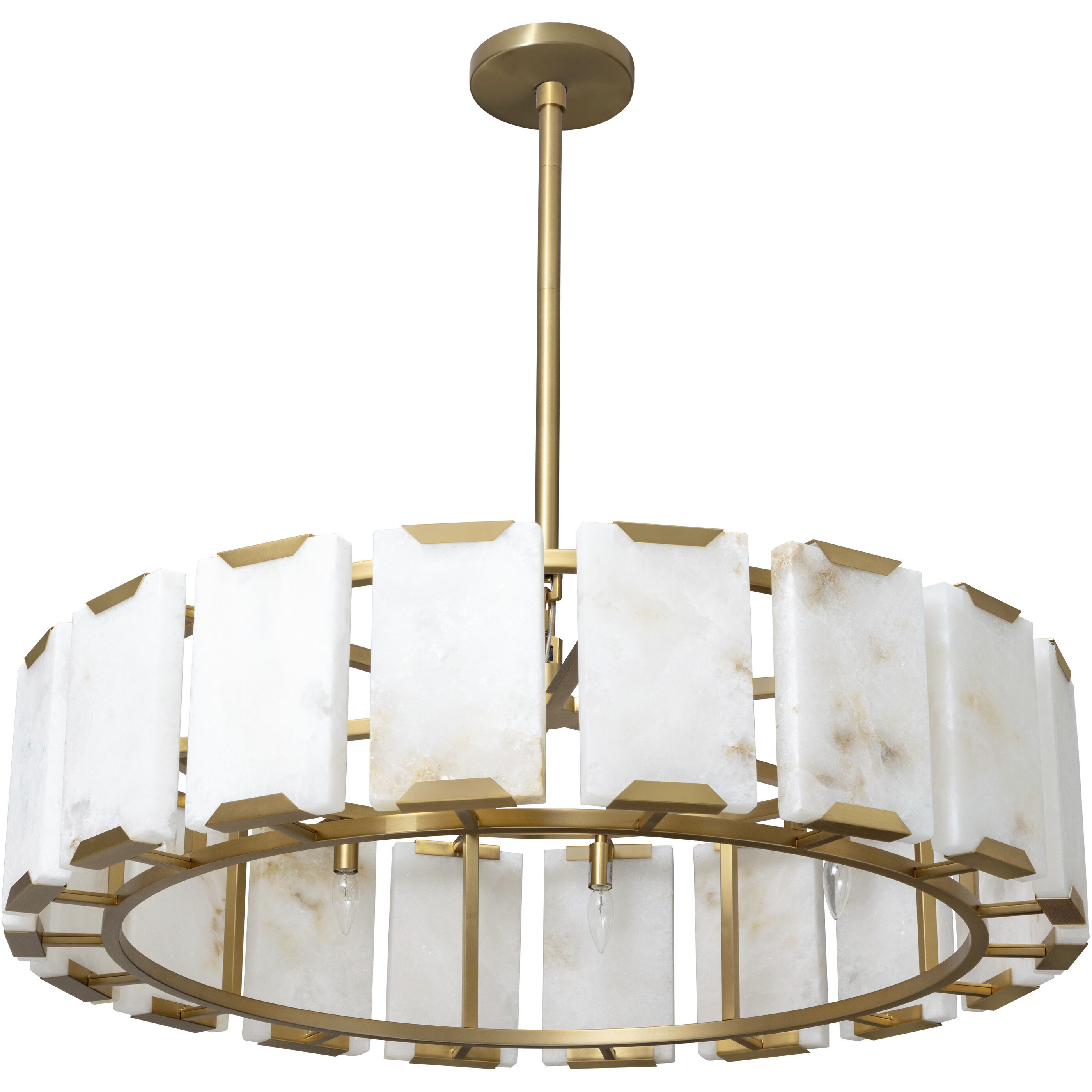 Rovira LED Cream / Brushed Gold Chandelier Ceiling Light